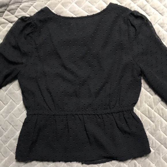 Black V Neck Blouse, size S - Picture 3 of 11